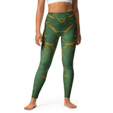 Dreamy Giraffe Vision Yoga Leggings on model in yoga pose
