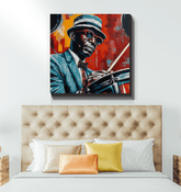 Drums Are My Backbone canvas in a living room setting