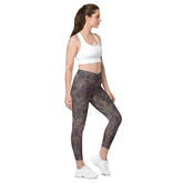 Enchanted Pupil Crossover Leggings with side pockets for women.