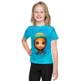 Youth crew neck T-shirt with enchanted sparkles design for kids.