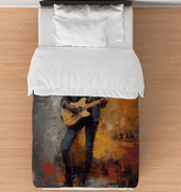 Close-up of Experimental Soundwave Duvet Cover showing detailed pattern.