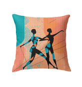 Elegant indoor pillow with balletic fashion design for stylish home decor.
