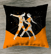 Elegant indoor pillow with expressive feminine design