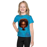 Child wearing Fairyland's Precious Stars crew neck T-shirt smiling.