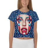 Freedom Reigns All-Over Print Crop Tee - Beyond T-shirts