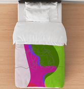 Girl Singing Line Art Duvet Cover - Beyond T-shirts