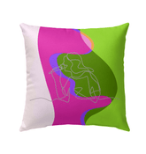 Girl Singing Line Art Outdoor Pillow - Beyond T-shirts