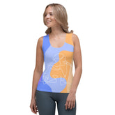 Girl Singing Line Art Sublimation Cut & Sew Tank Top - Beyond T-shirts