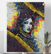 Graphic Genius Sherpa Blanket displayed on a cozy living room couch.