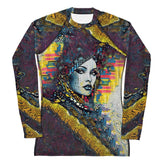 Graphic Genius Rash Guard in Action - Women's Surfing Apparel