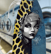 Graphic Guru patterned laundry bag standing in a bright room.