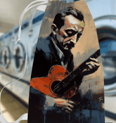 Guitar-themed laundry bag for music enthusiasts.