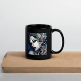 Illustration Ideas Black Glossy Mug Front View