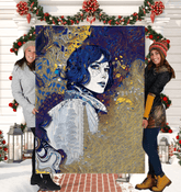 Illustrative Impressions III Sherpa Blanket - Front View.