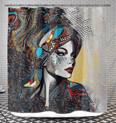 Illustrative Impressions Shower Curtain - Abstract Pattern.