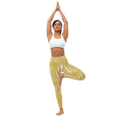 Illustrative Innovations III patterned yoga leggings on white background.