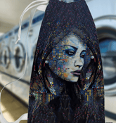 Close-up of the Illustrative Inspiration Laundry Bag showcasing its intricate design.