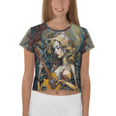 Improvisation-themed all-over print crop tee