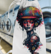 Ink Inspiration Laundry Bag displayed in a modern laundry room.