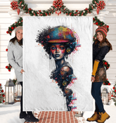 Ink Inspiration Sherpa Blanket in cozy cream.