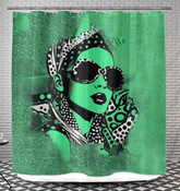 Artistic inked design on a durable shower curtain for modern bathrooms.