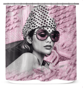 Artistic Inked Impressions II design on shower curtain.