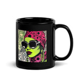 Close-up of Inked Intensity black glossy coffee mug