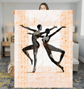 Elegant sherpa blanket with feminine dance design, perfect for cozy nights