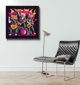 Jazz Cats Jamming Out Wrapped Canvas - Beyond T-shirts