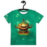 Child wearing Joyful Carousel Rides T-shirt with a vibrant carousel design.