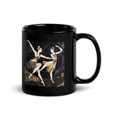 Joyful Women's Dance Flair Black Glossy Mug on kitchen counter