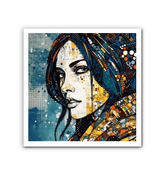 Line Life III Wrapped Canvas close-up detail.