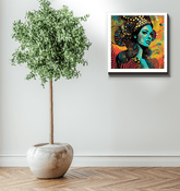 Line Life Wrapped Canvas on living room wall.