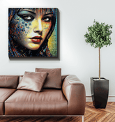 Line Love Wrapped Canvas - Abstract Art Close-Up View.