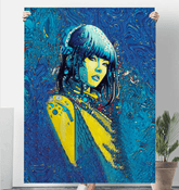 Line Luminance Sherpa Blanket draped over a couch.