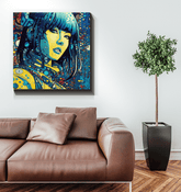 Line Luminance abstract wrapped canvas art.