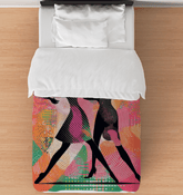 Elegant Lyrical Balletic Fashion Duvet Cover on a neatly made bed, showcasing intricate design.