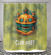 Colorful Magical Merry Go Round Shower Curtain with vibrant carousel horse design.