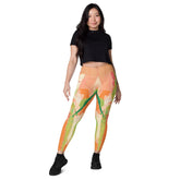 Majestic women's crossover leggings with side pockets for dancers.