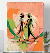 Close-up of the Majestic Women's Dance Attire Sherpa Blanket texture.