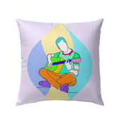 Man Playing Guitar Line Art Outdoor Pillow - Beyond T-shirts