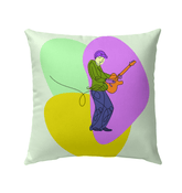 Man With An Electric Guitar Outdoor Pillow - Beyond T-shirts