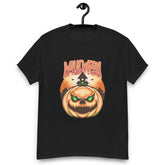 Front view of Phantom Frights Men's Halloween Tee with ghostly graphics