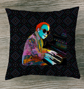 Vibrant Snapdragon Serenity Outdoor Pillow on a sunny patio.