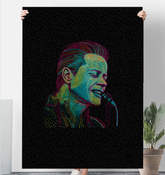 Petal Parade Sherpa Blanket displayed on a cozy, modern living room sofa.