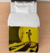 SurArt 102 Duvet Cover elegantly laid out on a bed, showcasing its modern design.