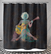 Close-up of the Orchid Design on Oasis Bath Curtain