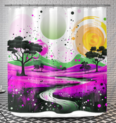 Majestic Mountain Mists: Landscape Shower Curtain