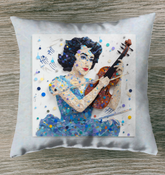 Mystic Moonlight Outdoor Pillow displayed on garden bench