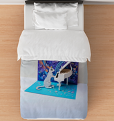 Duvet cover featuring origami Festival of Lights design.
